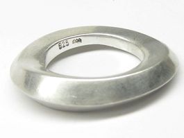 Vintage Designer Ring Silber 925 + MP asymmetrisch Gr. 54