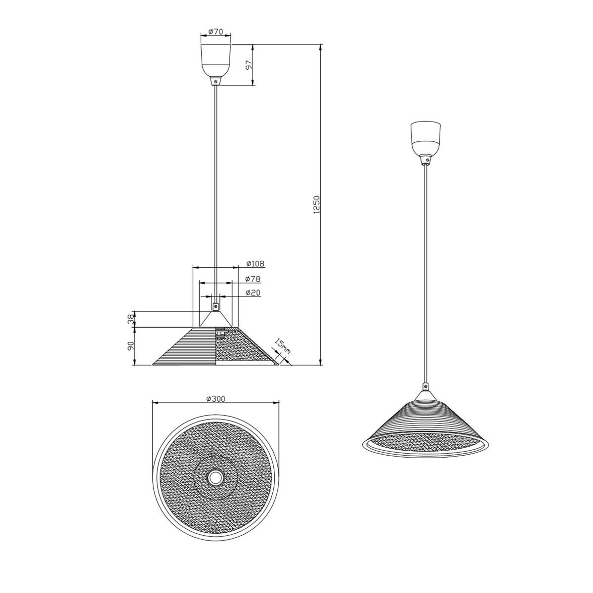 Kronleuchter & Deckenlampen: Pendelleuchte, Weiss, 30 cm Ø, IP20 – Neu (gemäss Beschreibung) aus Kreuzlingen von Smart-Light 2
