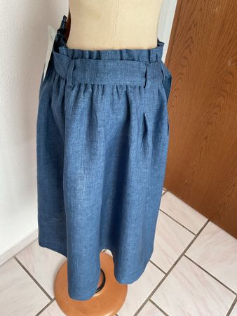 Damen Sommer Rock  Indigo blau LeinenGrösse 40 Naturalmente