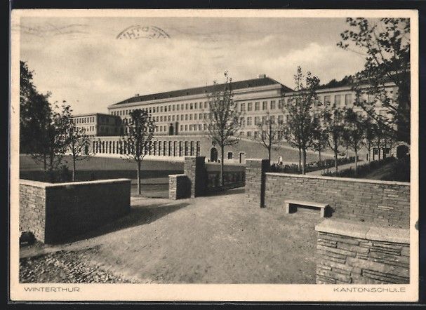 Ansichtskarten: AK Winterthur, Kantonschule, 1932 – Gebraucht aus Berlin von bartko-reher
