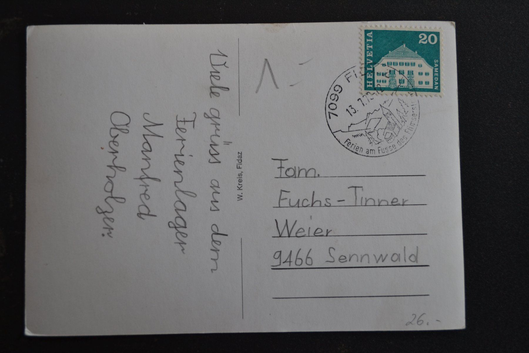 Cartes postales: AK Fidaz GR – D'occasion à Beinwil am See par kajak55 1