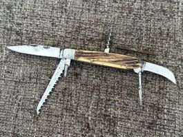 Einzigartiges antikes Jagdmesser RIETHMÜLLER Hirschhorn TOP