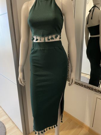 **Stylisches Zweiteiler-Set mit Fransen, Gr. S**
