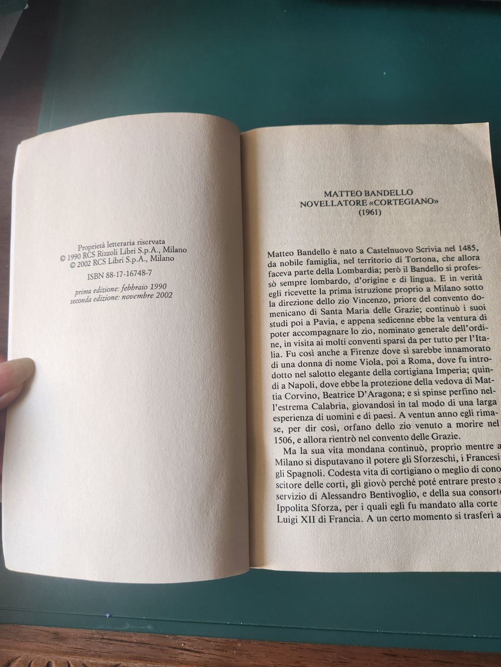 Libri: NOVELLE, Matteo Bandello, ed. BUR, 2002 – Nuovo (secondo la descrizione) da Dübendorf venduto da elisa.desio 1