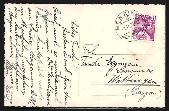 Cartoline postali: Menziken, Strassenpartie mit Restaurant  – Usato da Berlin venduto da bartko-reher 1