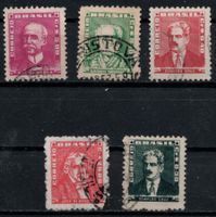 5 timbres du Brésil - 1930-40 - oblitérés