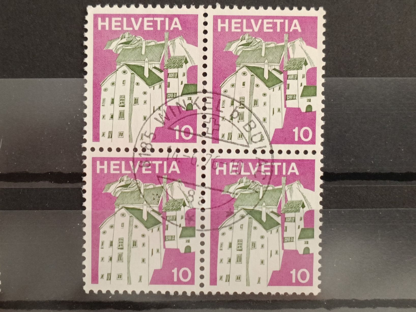 Tutti i francobolli: 1973 Graubünden Viererblock Vollstempel – Usato da Dübendorf venduto da goeggi79