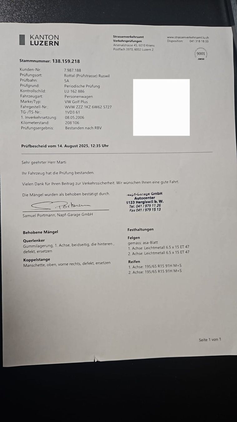 VW Automobili: VW Golf Plus 2.0 TDI – Usato da Hergiswil LU venduto da jul_mw58 8