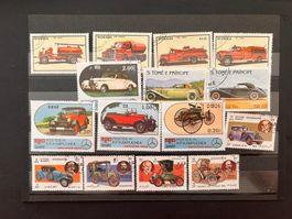 Lot mit Auto-Briefmarken ganze Welt  (R397)