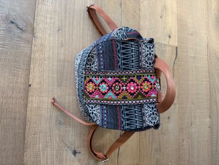 Kleiner Rucksack Ethno-Muster braun leather, Wasserdicht