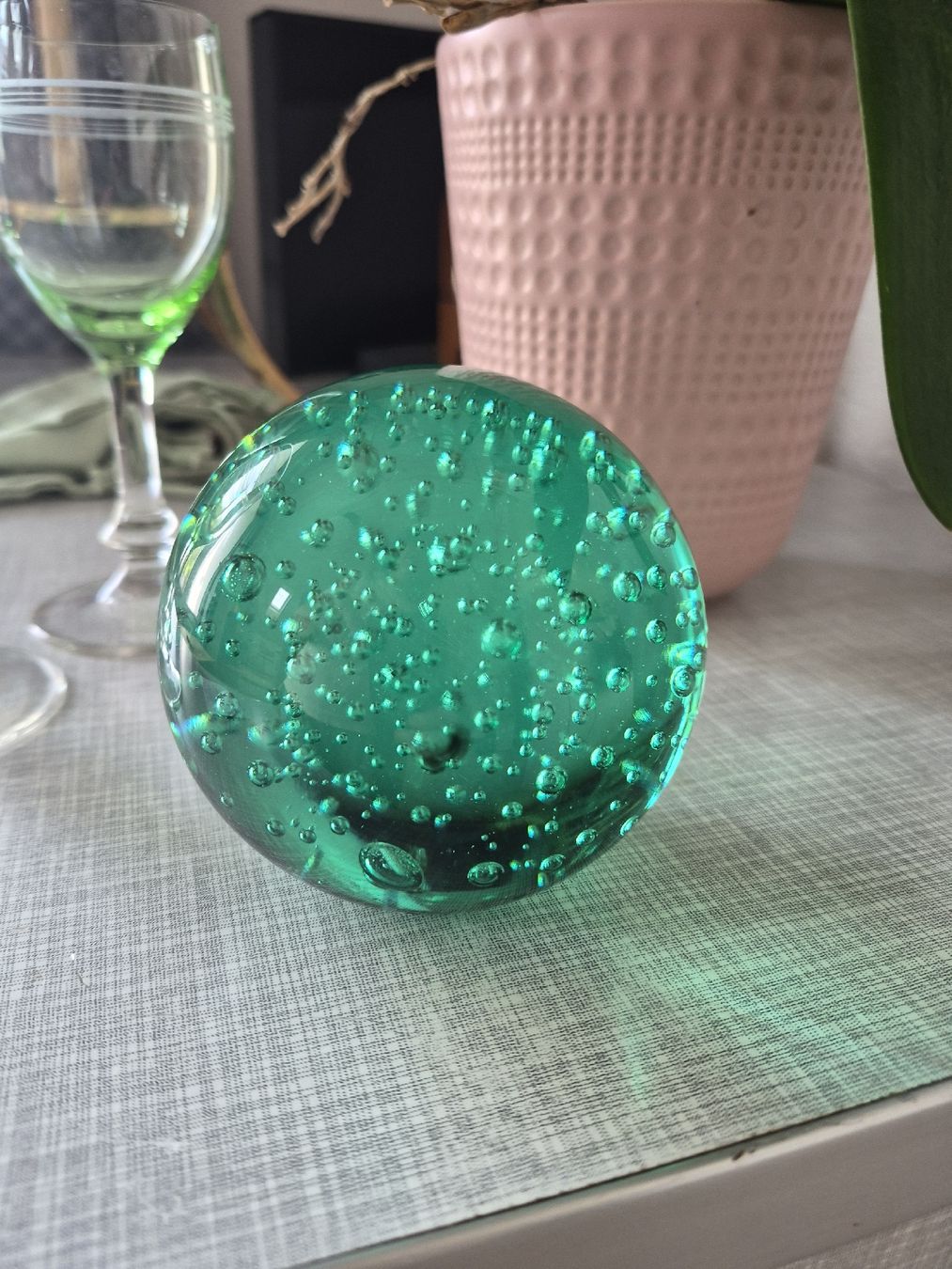 Bicchieri: Vintage Glaskugel mit Luftblasen gruen  – Usato da Frauenfeld venduto da mel_2gqy 1