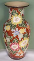 China / Japan: Vase, grosse Keramik Blumenvase, 41 cm hoch