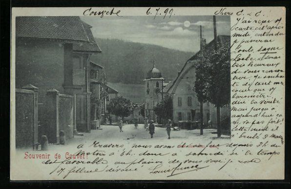 Cartoline postali: Mondschein-AK Couvet, Strassenpartie mit – Usato da Berlin venduto da bartko-reher