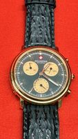 Aquastar Chronograph Armbanduhr Herren Gold Leder 