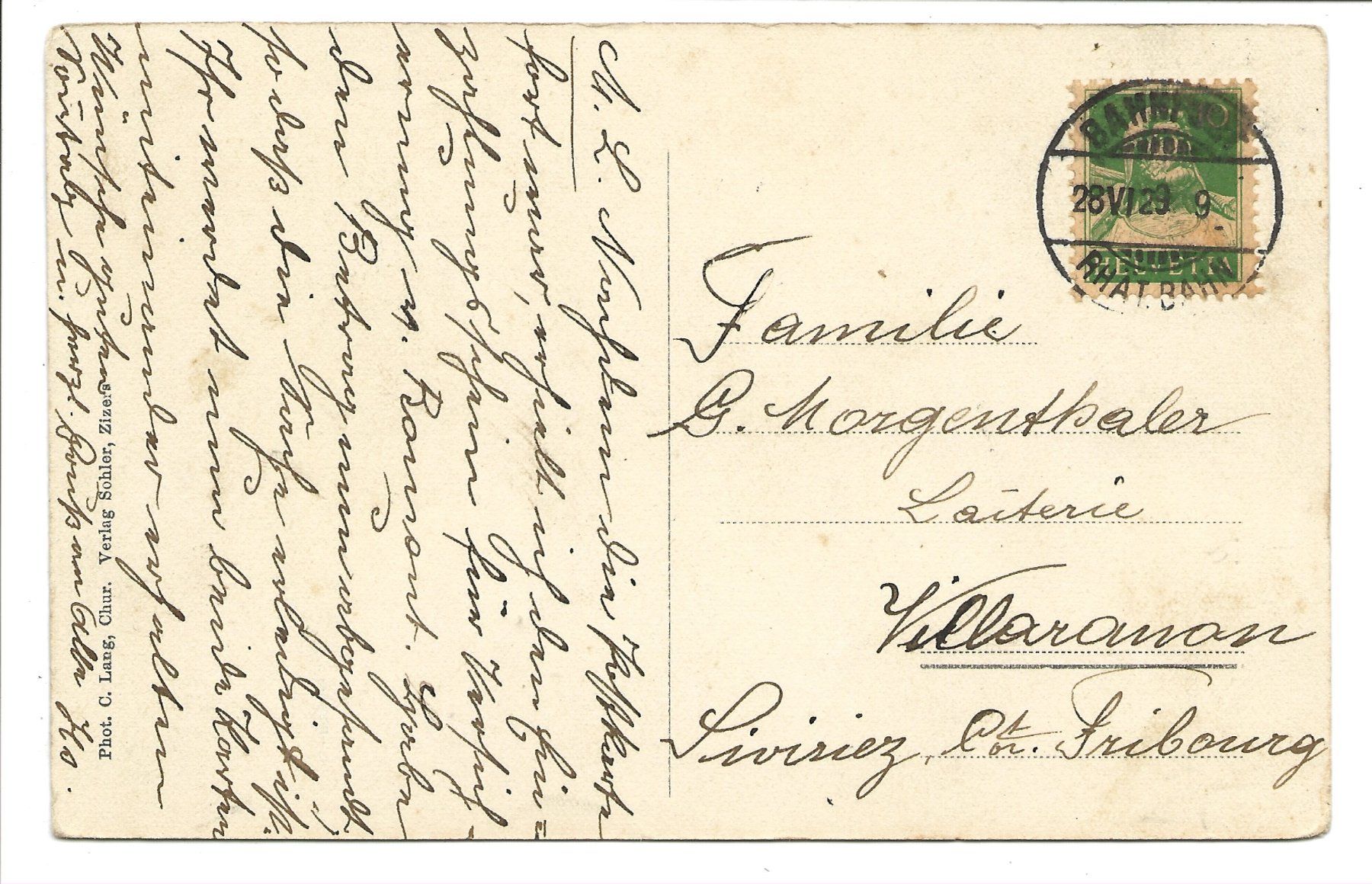 Cartoline postali: Schloss Marschlins (GR) Igis - Landquart - 1929 – Usato da Engelburg venduto da Cartophil 1