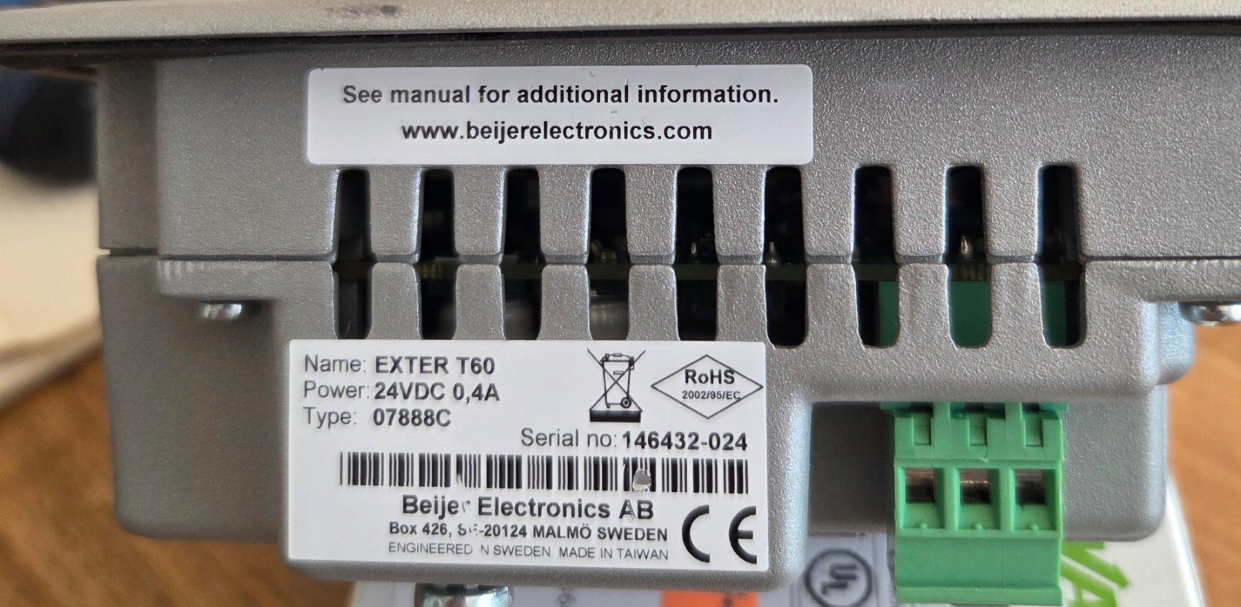 Componenti elettronici: BEIJE ELECTRONICS EXTER T60 5.7 " Touch HMI – Usato da Rheinau venduto da Rhybuck 1