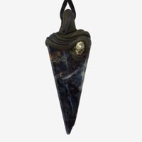 Blauer Pietersit Steinanhänger mit Pyrit