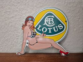 Emailschild Lotus Car Auto Logo Werkstatt Emaille Schild