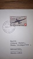 Enveloppe philatélique Suisse 1944 timbre avion 1.50