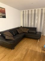 Ecksofa Leder schwarz mit Schlaffunktion guter Zustand