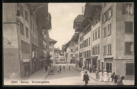 Cartes postales: Aarau, Kronengasse mit Wohngebäuden und – D'occasion à Berlin par bartko-reher