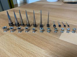 Expander Tunnels Plugs Piercing Set 1.6mm - 10mm Neuwertig