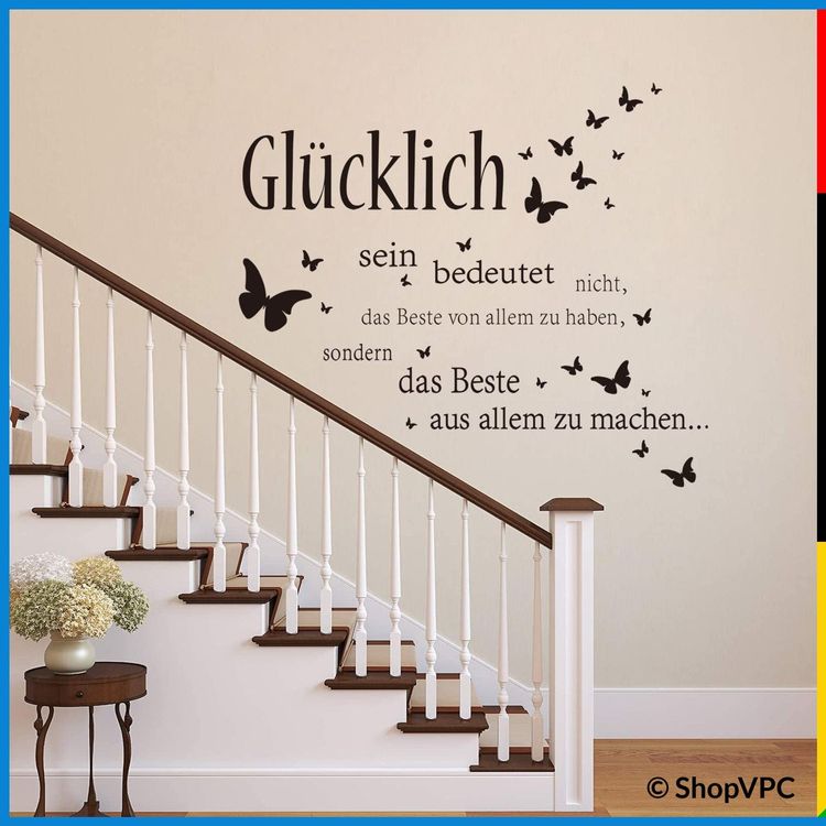 Wandtattoo Sprüche Glücklich Wandaufkleber Wandsticker Deko Kaufen