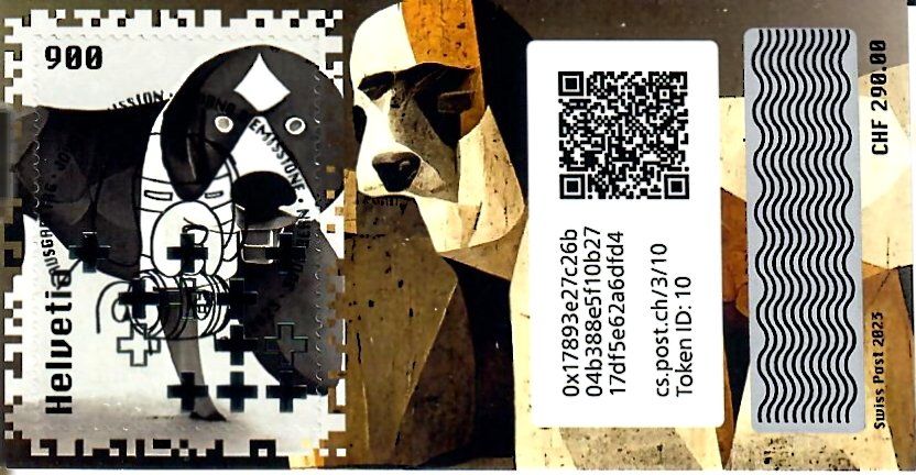 Tutti i francobolli: Swiss Crypto Stamps 3.0 ID:10 mit Stempel – Nuovo e nell'imballaggio originale da Baar venduto da CryptoShop