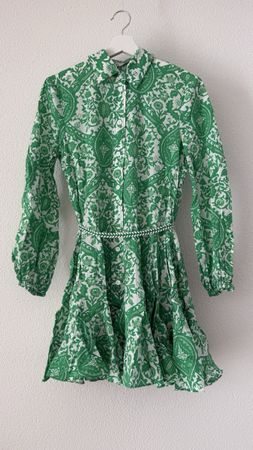 Hemdkleid grün weiss gemustert - neuwertiger Zustand