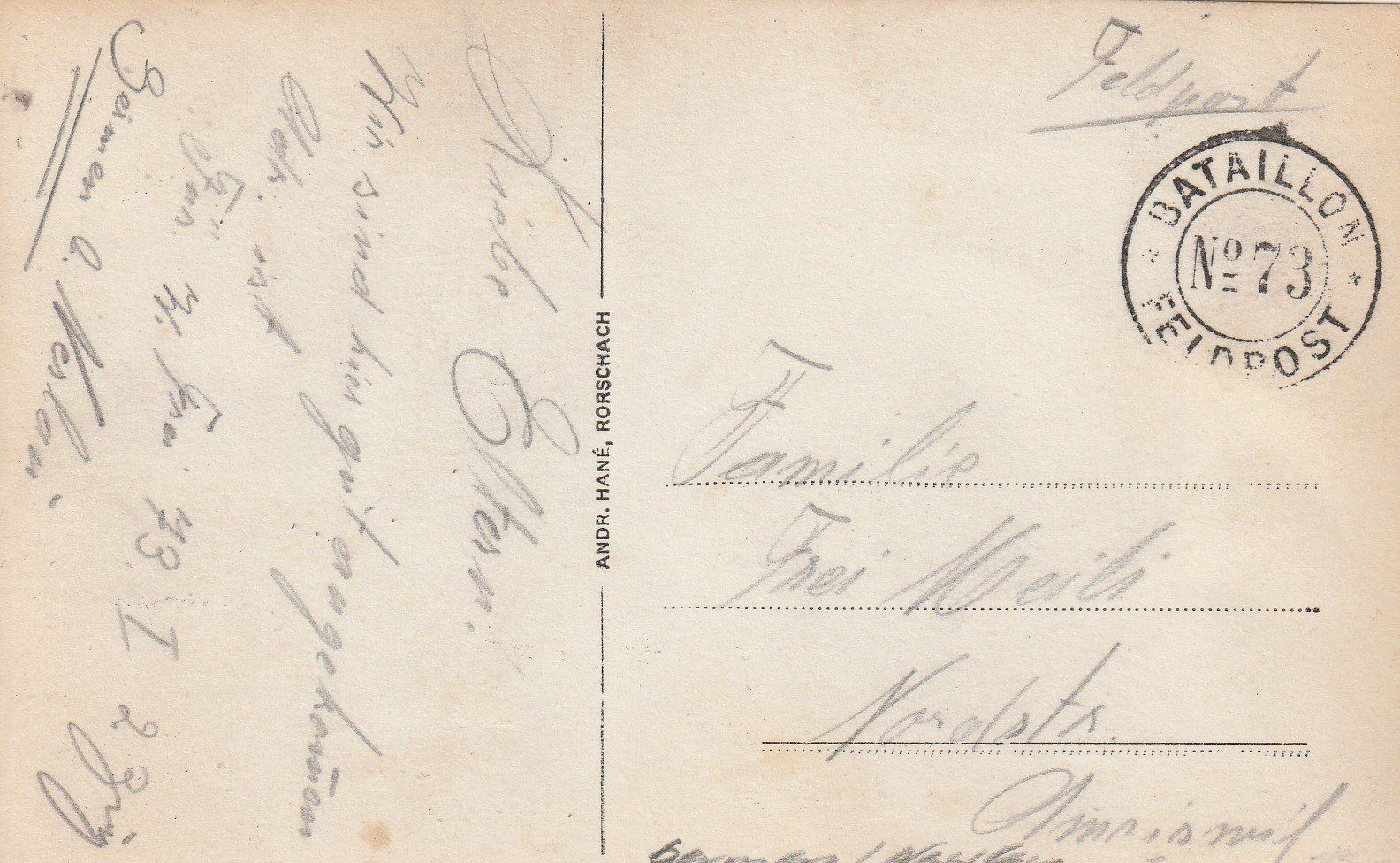 Cartes postales: Neslau-Germen Dependenz-Militärstempel BATTAILLON Nr.73 – D'occasion à uttwil par Koehlerfred 1