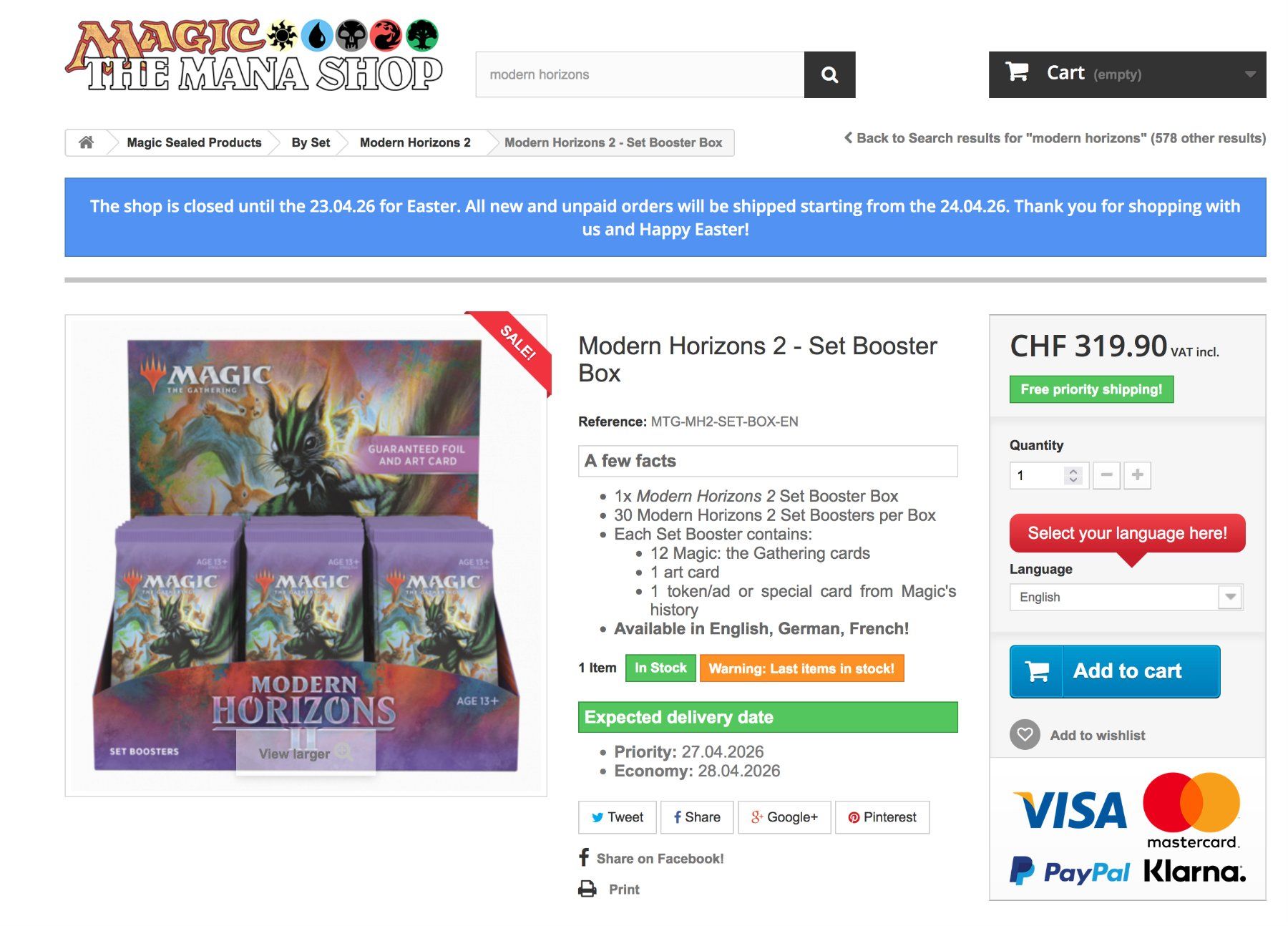 Magic The Gathering Carte collezionabili: MTG - Modern Horizons 2 - Set Booster Box OVP – Nuovo e nell'imballaggio originale da Reinach BL venduto da Flower_Kid_82 5