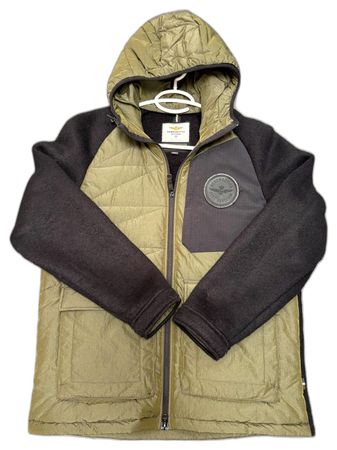 Aeronautica Militare Hybrid Jacke Kapuze oliv/schwarz Gr. L