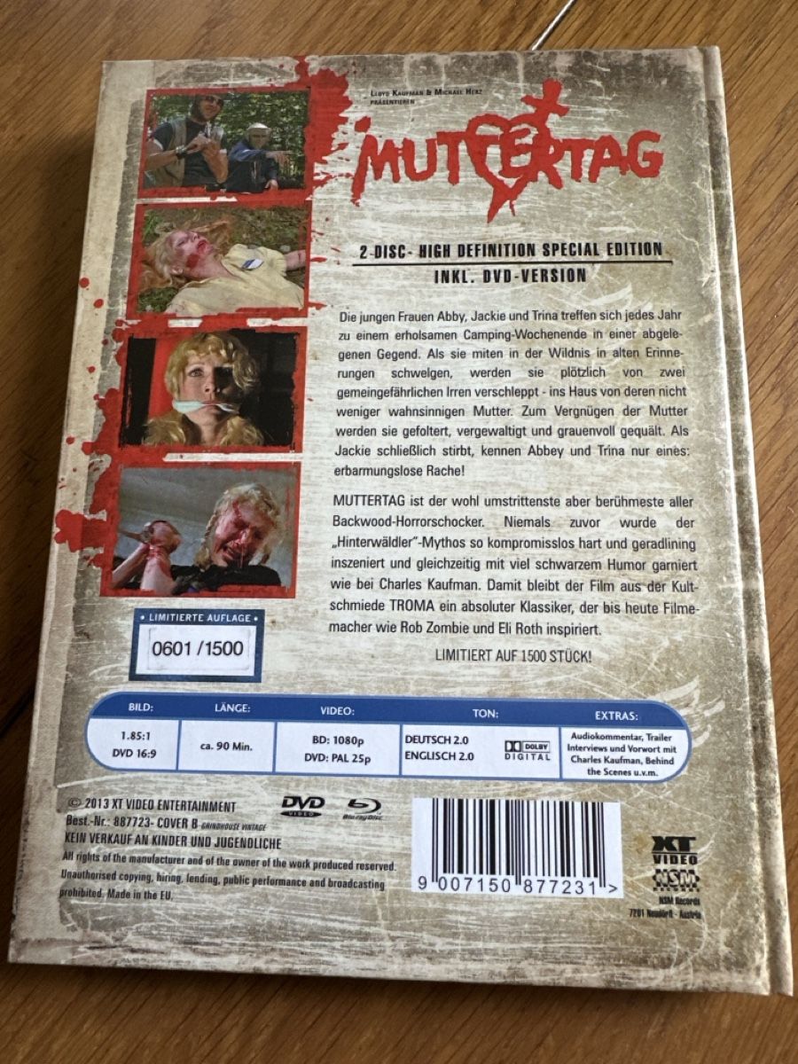 Tutti i DVDs: Muttertag Mediabook, XT Video, blu ray DVD – Usato da Benken ZH venduto da Audi-erich 1