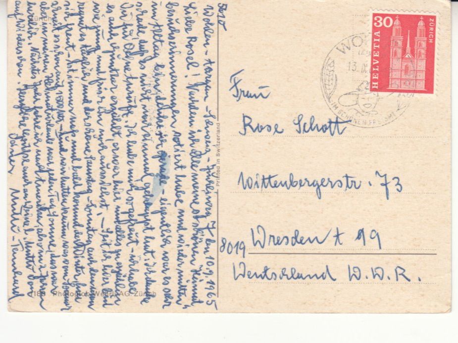 Cartoline postali: Zürich 1965 – Usato da Bürglen TG venduto da StampGraf 1