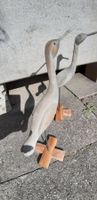 2 x Holzfiguren Vögel / Dekofiguren Herbst