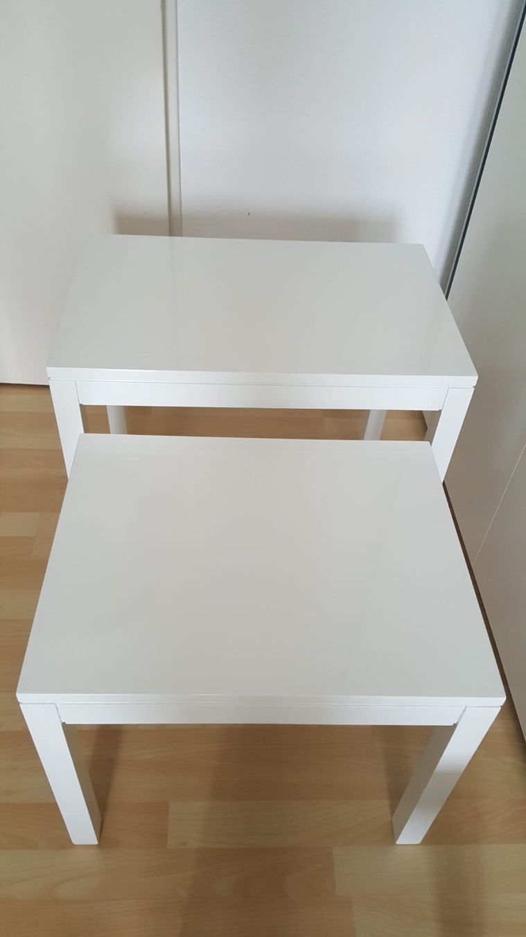 Set di tavolo e panche: 3 moderne Beistelltische mit Hochglanz – Usato da Emmen venduto da GrabandGo 2
