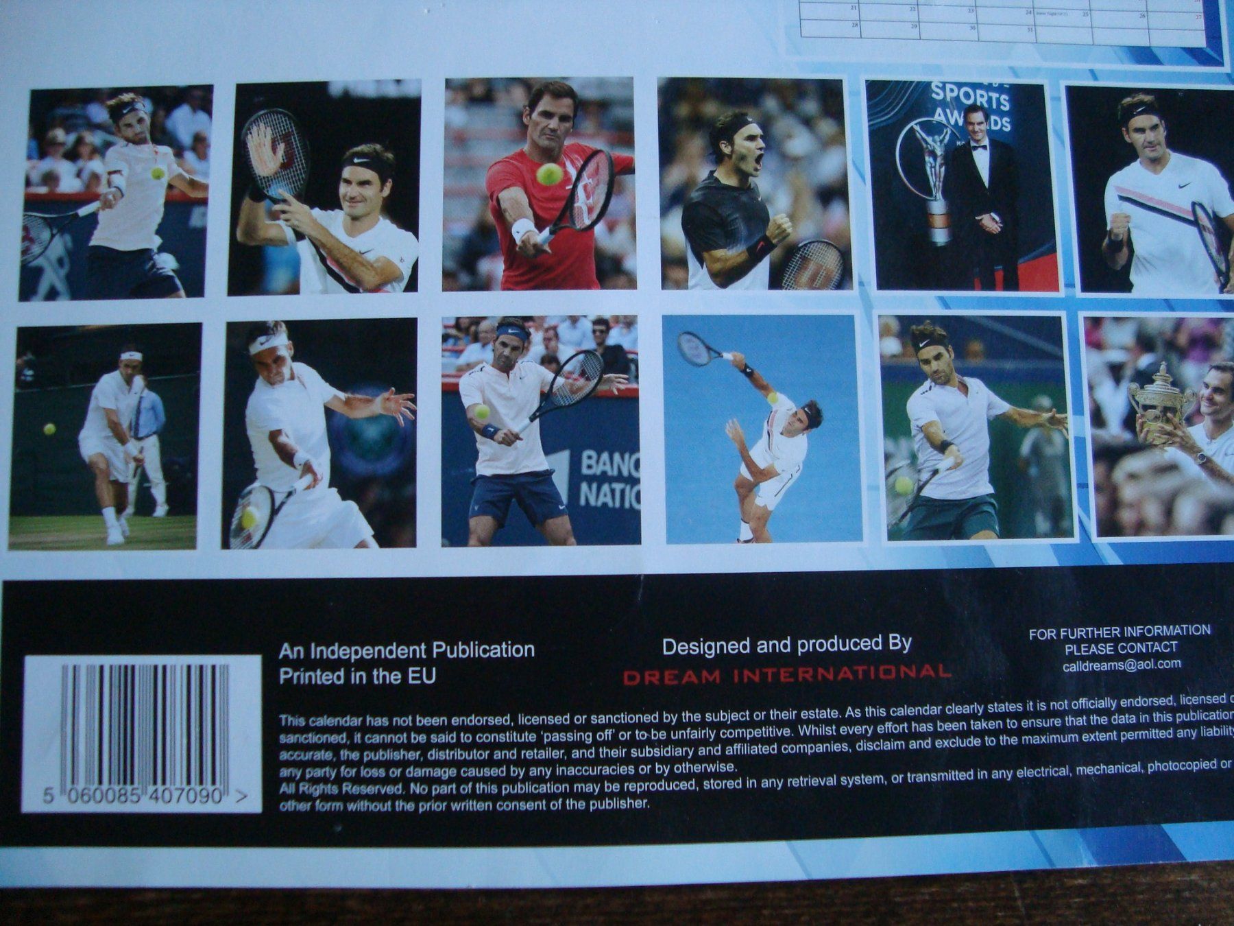 Calendari: Federer calendar 2019 – Nuovo (secondo la descrizione) da Fribourg venduto da ruswil007 1