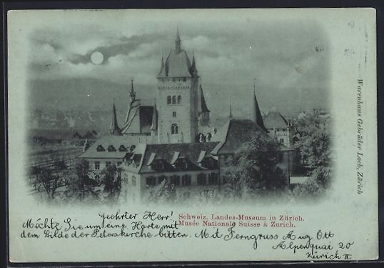 Cartoline postali: Mondschein-AK Zürich, Das Schweizer Lan – Usato da Berlin venduto da bartko-reher