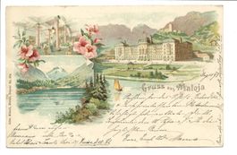 Gruss aus Maloja (GR) Engadin - Hotel  Litho St. Moritz 1898