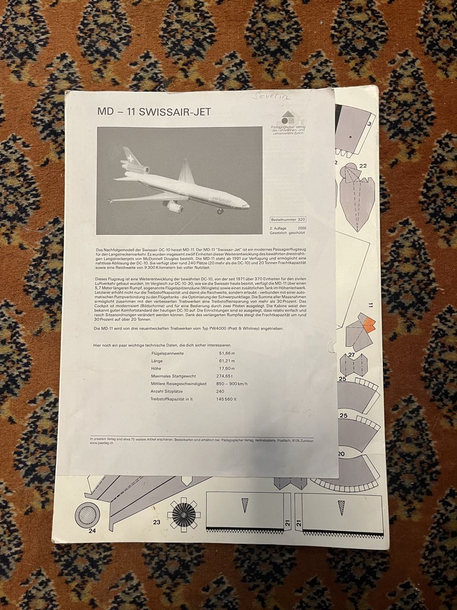 Kit bricolage: MD - 11 swissair - Jet Bastelbogen – Usato da Eschenz venduto da glettise24 1