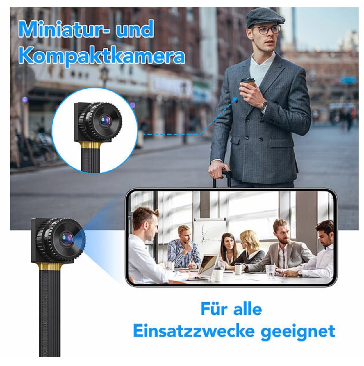 Fotocamera: 2er-Set 2K-WLAN-Micro-Einbaukameras, Bewegungserkennung – Nuovo e nell'imballaggio originale da Bülach venduto da StoreInShop.com 8