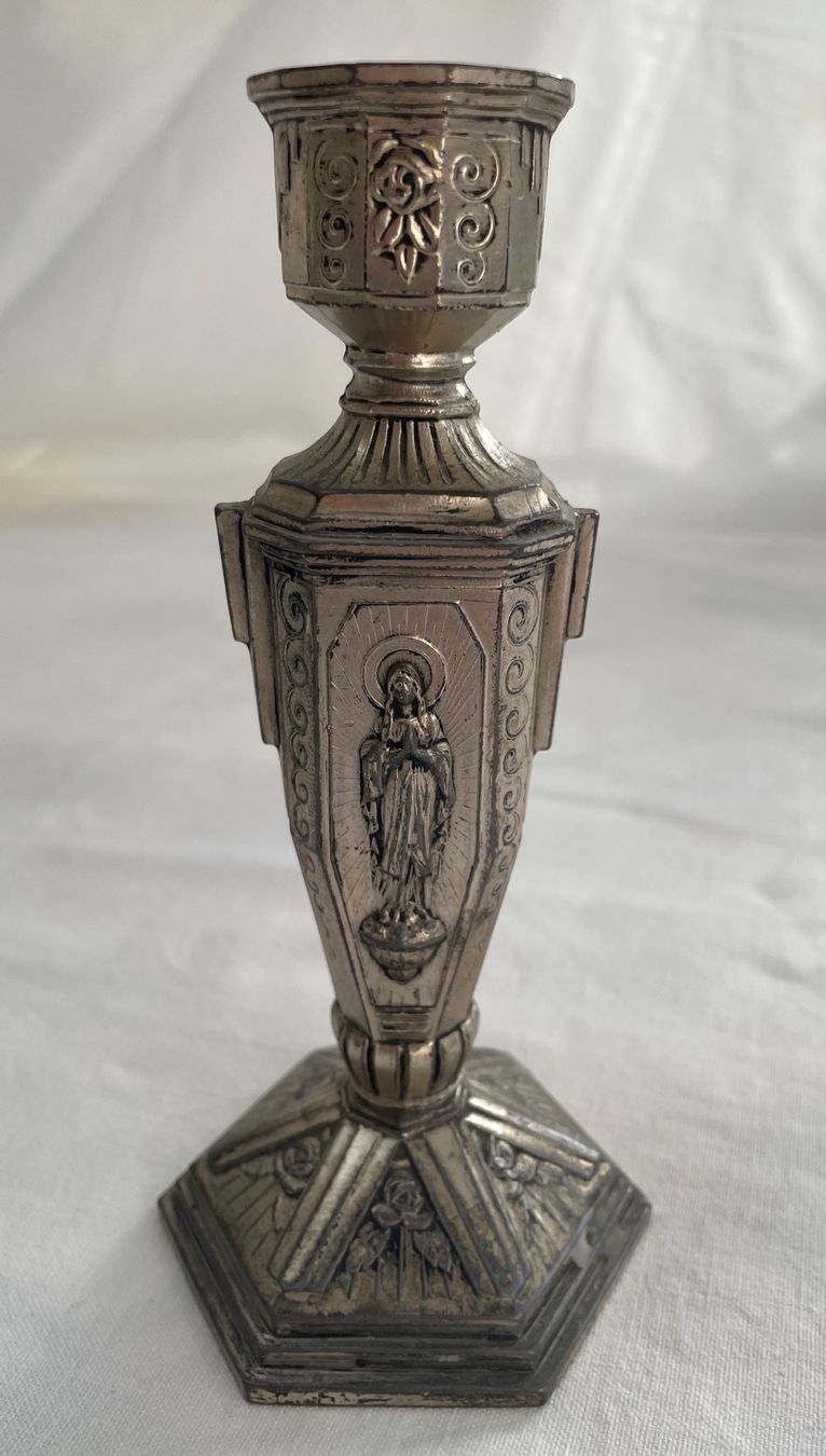 Statuette: Antike Heiligenfiguren & Kerzenständer – Usato da Kleinlützel venduto da Schatzkiste_Laufen 4