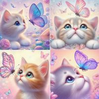 Diamond Painting 4 versch.Katzenbilder-2-Teil-725
