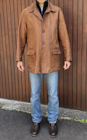 Vintage Lederjacke Stewart Italy Büffelleder