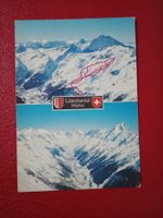Lötschental Wallis 2 bildrig Skigebiet Vogelschau Schriftzug