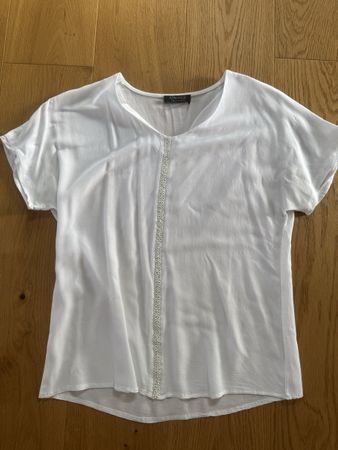 Viskose Bluse mit Perlen