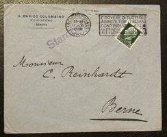 Italien Brief Genua Bern 1929 Werbestempel Auslandsbrief