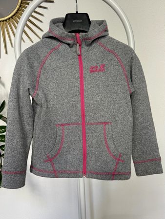 Jack Wolfskin Fleecejacke Mädchen Gr. 128 Grau Pink
