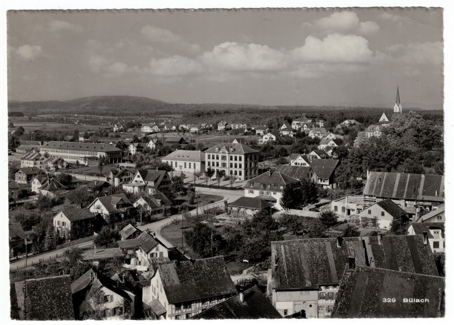 Cartoline postali: Bülach, Primarschule, Turnhalle, datiert 1955 – Usato da Frauenfeld venduto da POML