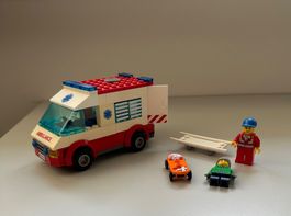 Lego City-Sanitätsauto mit Barre und Skateboarder-Anleitung